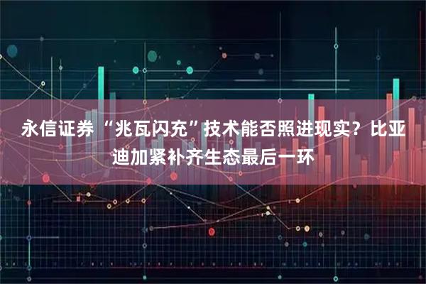 永信证券 “兆瓦闪充”技术能否照进现实？比亚迪加紧补齐生态最后一环