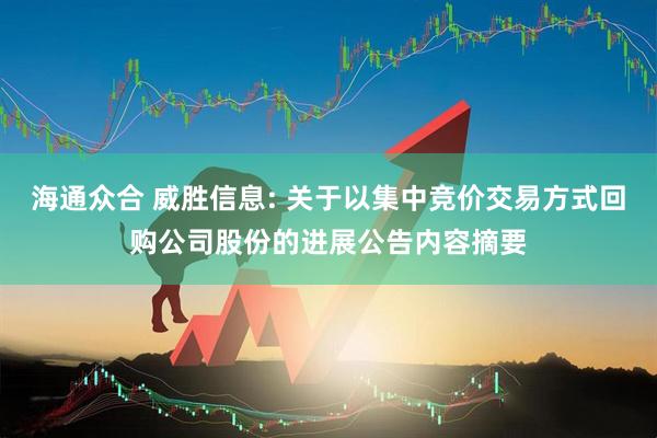 海通众合 威胜信息: 关于以集中竞价交易方式回购公司股份的进展公告内容摘要